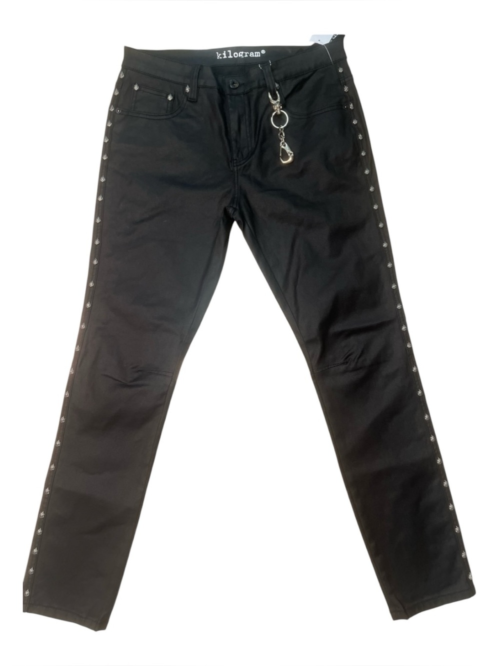 Sz 34 Rockstar wax kilogram Tone Hardware Keychain on Black jean Pants